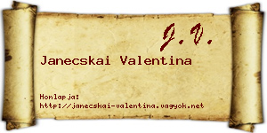 Janecskai Valentina névjegykártya